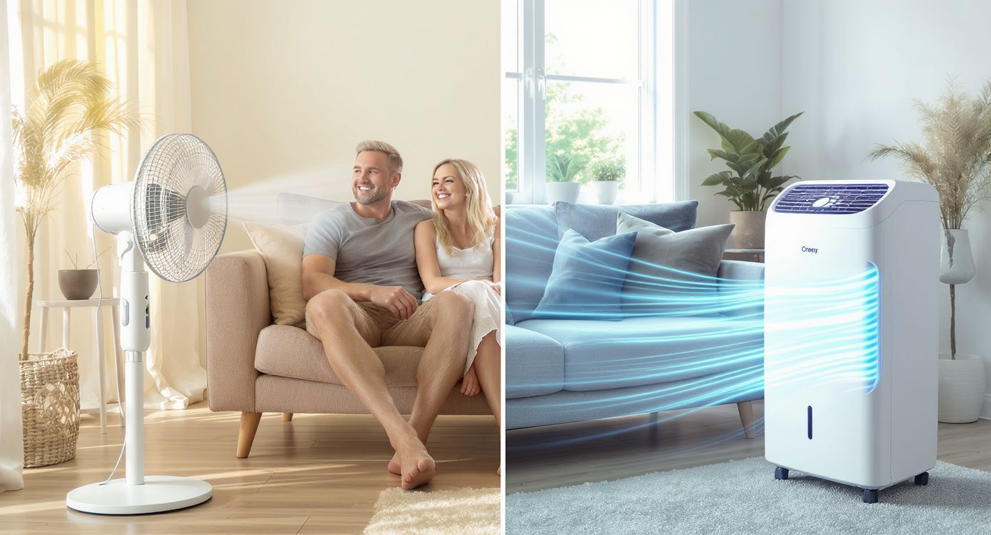 A ventilátor energiatakarékosabb, de a mobilklíma hatékonyabb.