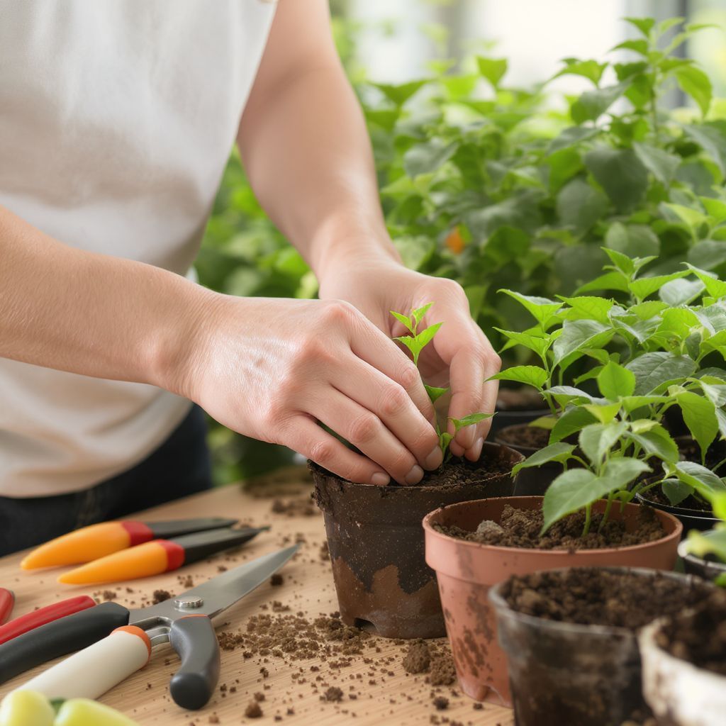 A pikírozás segít a paprika egészségesebb növekedésében.