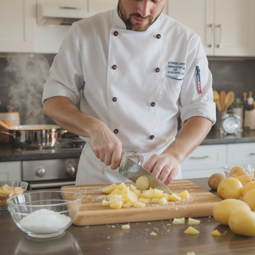 A krumpli darabolásának technikája gyorsítja a főzést.