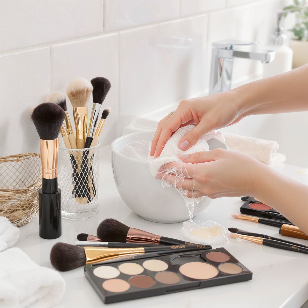 A sminkeszközök tisztítása elengedhetetlen a bőr egészségéhez.