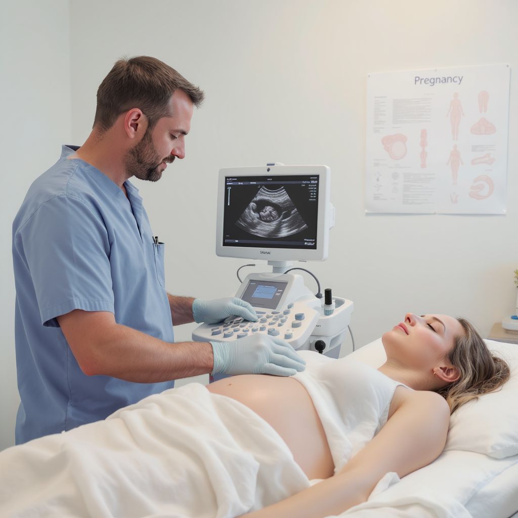 Az ultrahangos vizsgálat segít a terhesség pontosabb meghatározásában.