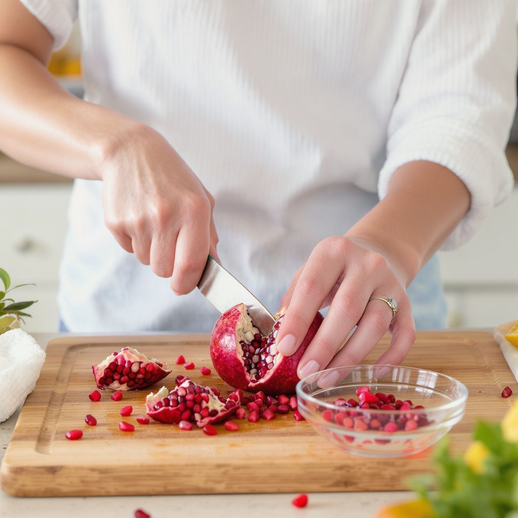 A gránátalmamagok kinyerése élvezetes és ízletes feladat.