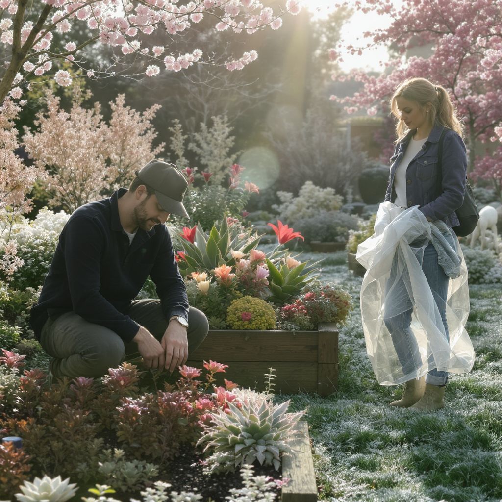 A fagyvédelmi takarás segít megőrizni a hőmérsékletet.