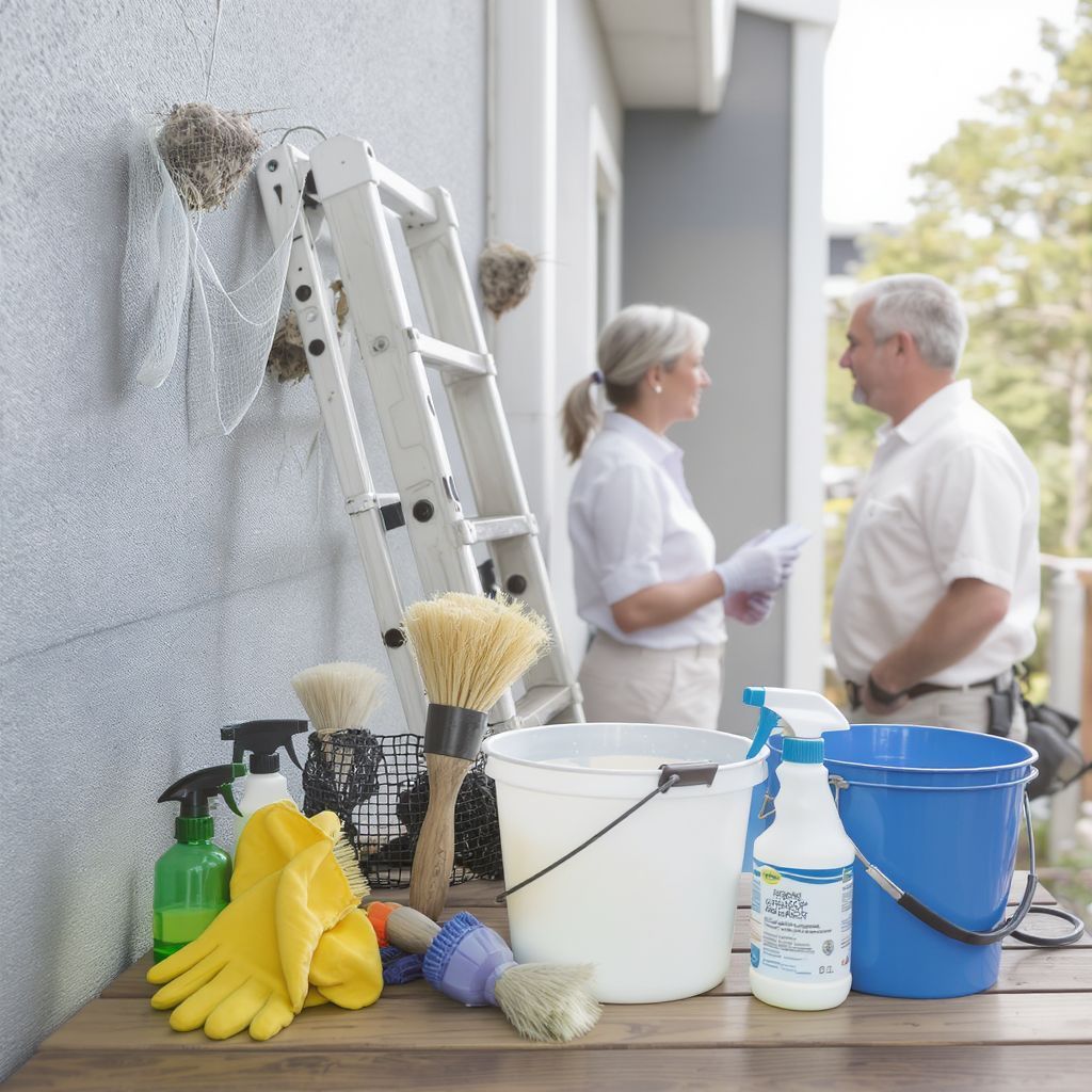 Kell poroló, létra és kesztyű a takarításhoz.