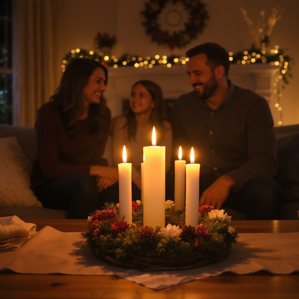 Az adventi koszorú hagyományosan négy gyertyát rejt.