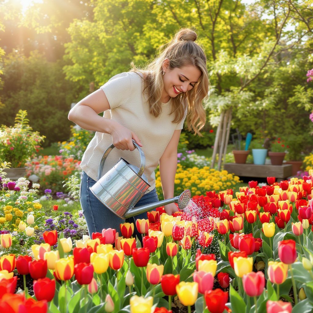 Az öntözés rendszeressége meghatározza a tulipán virágzását.