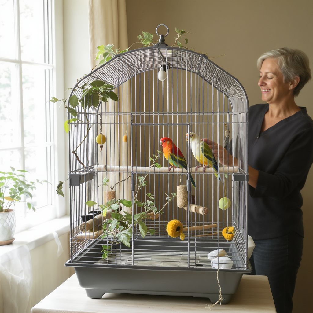 A kalitka elhelyezése befolyásolja a madár jólétét.