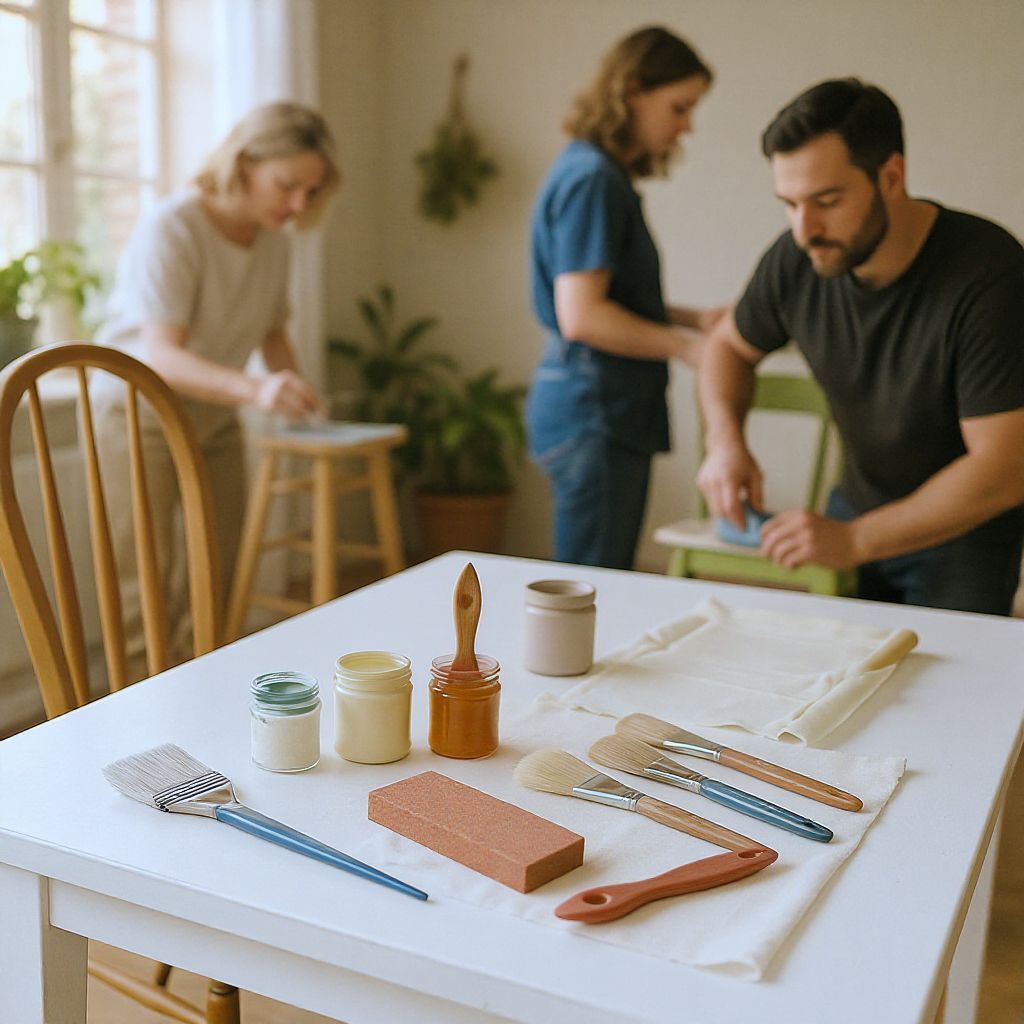 A krétafestéshez ecset, hengerek és maszkolószalag szükséges.