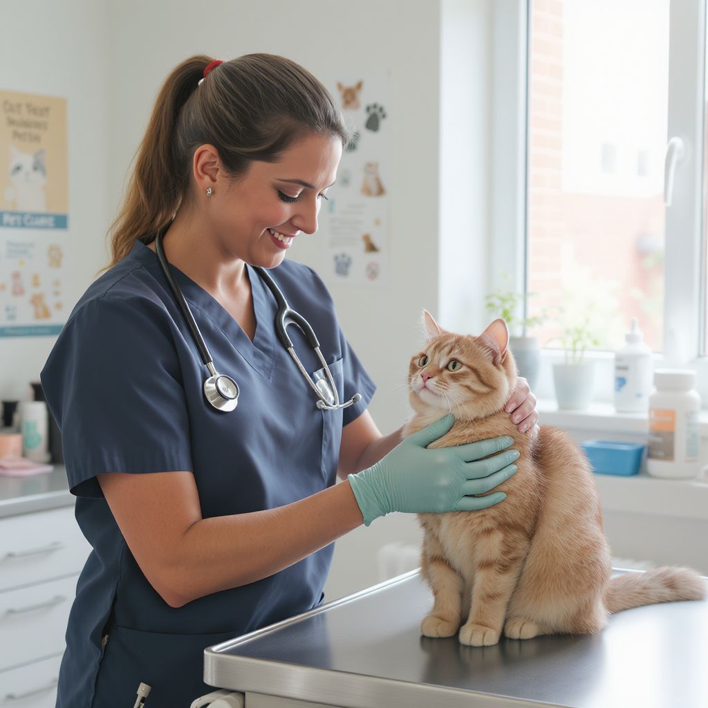 Az állatorvos segít a macskák egészségének megőrzésében.