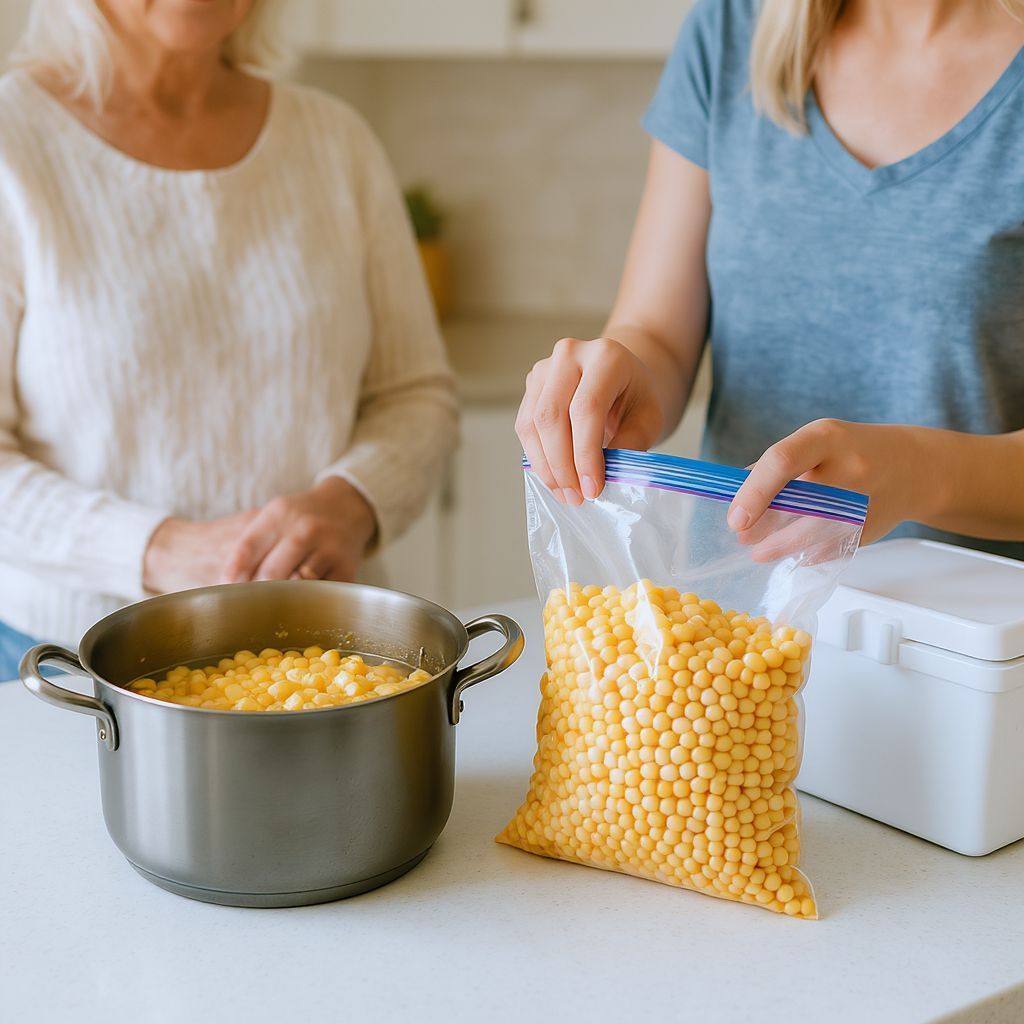 A fagyasztás megőrzi a főtt kukorica frissességét és tápanyagtartalmát.