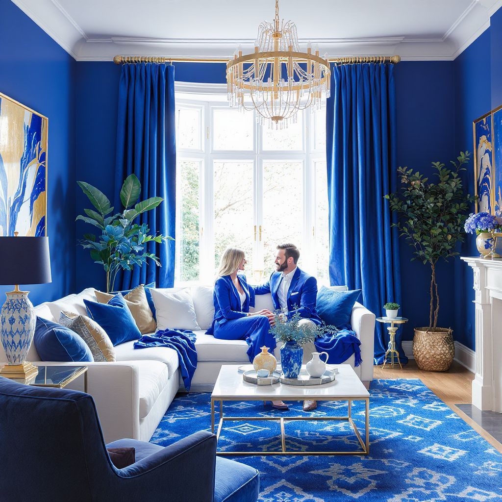 A királykék jól harmonizál a pasztell árnyalatokkal.