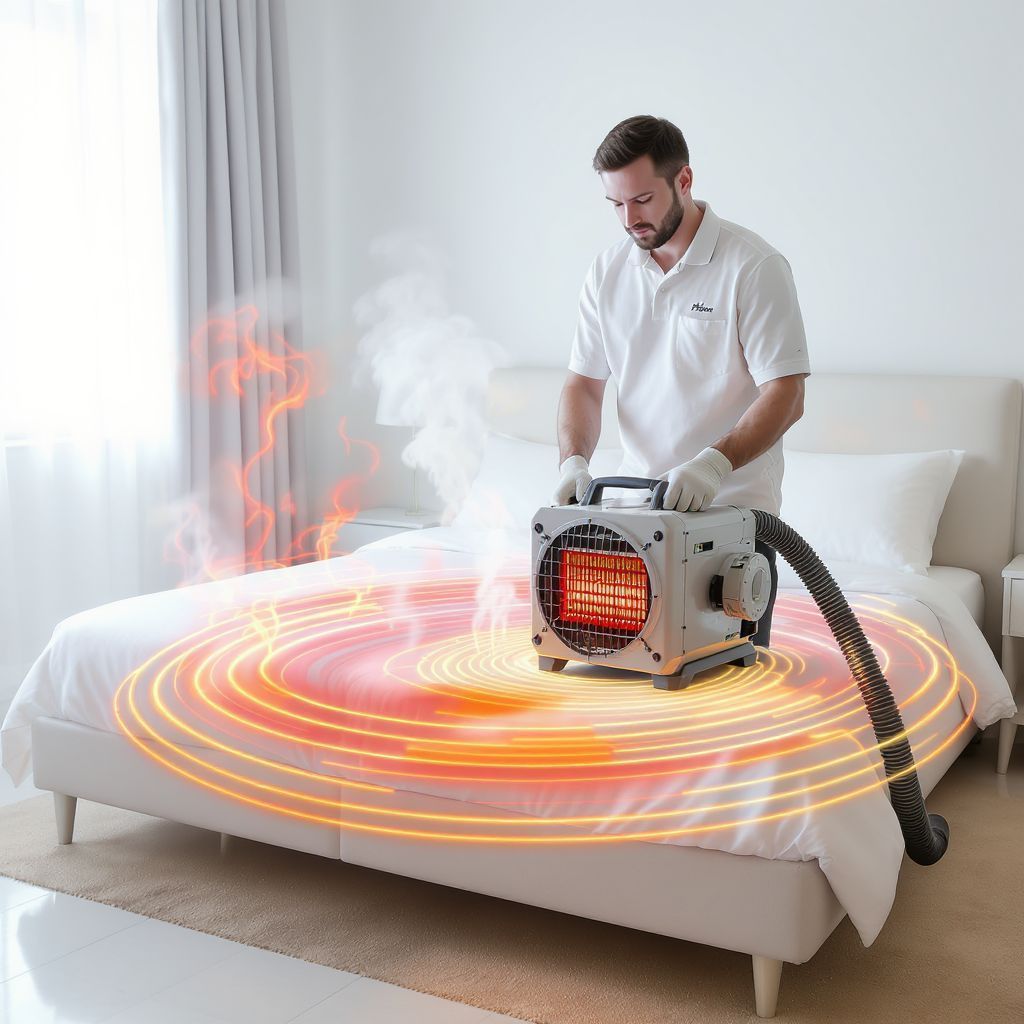 A hőkezelés 100°C felett elpusztítja az ágyi poloskákat.