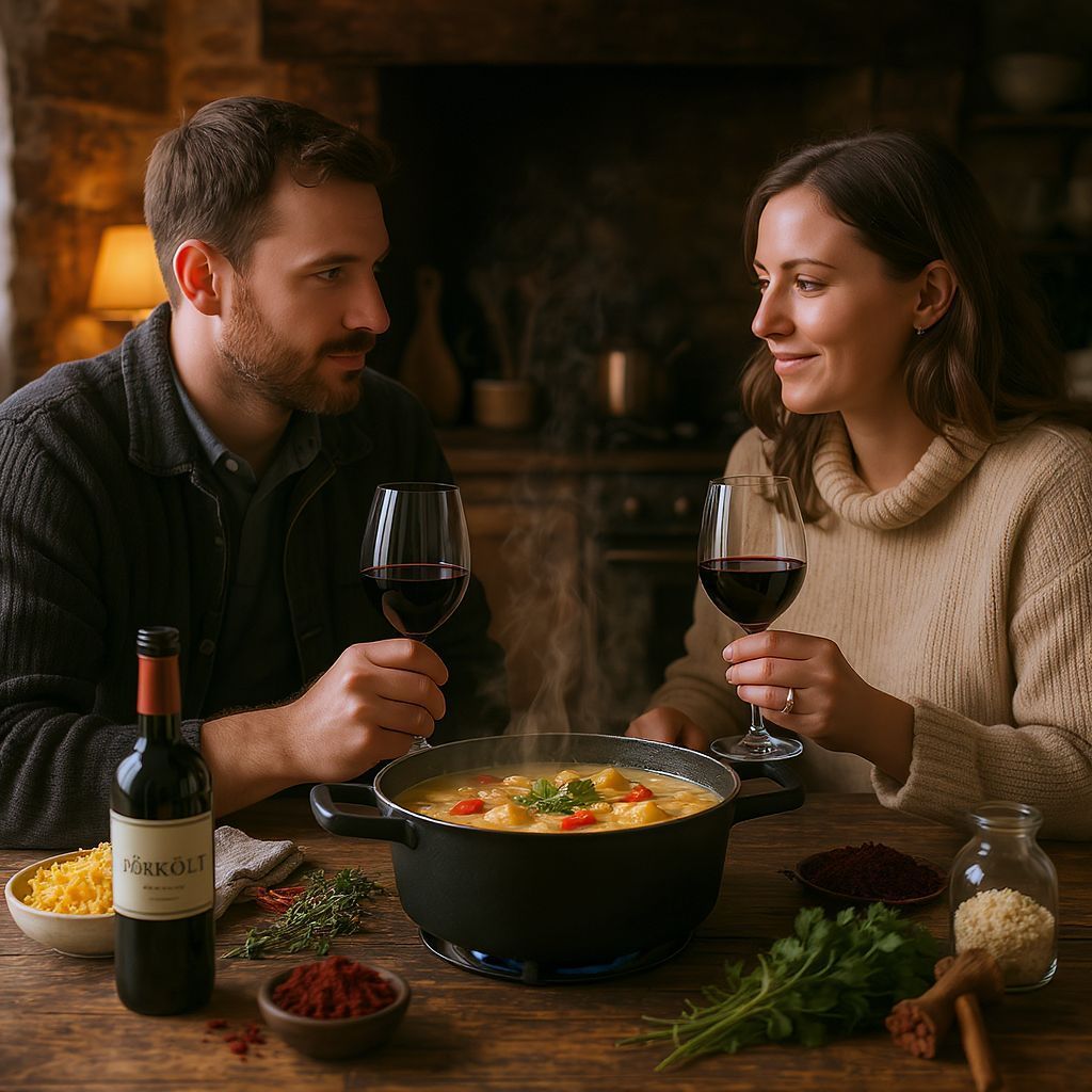 Az ideális adag a pörkölthöz a bor édes íze.