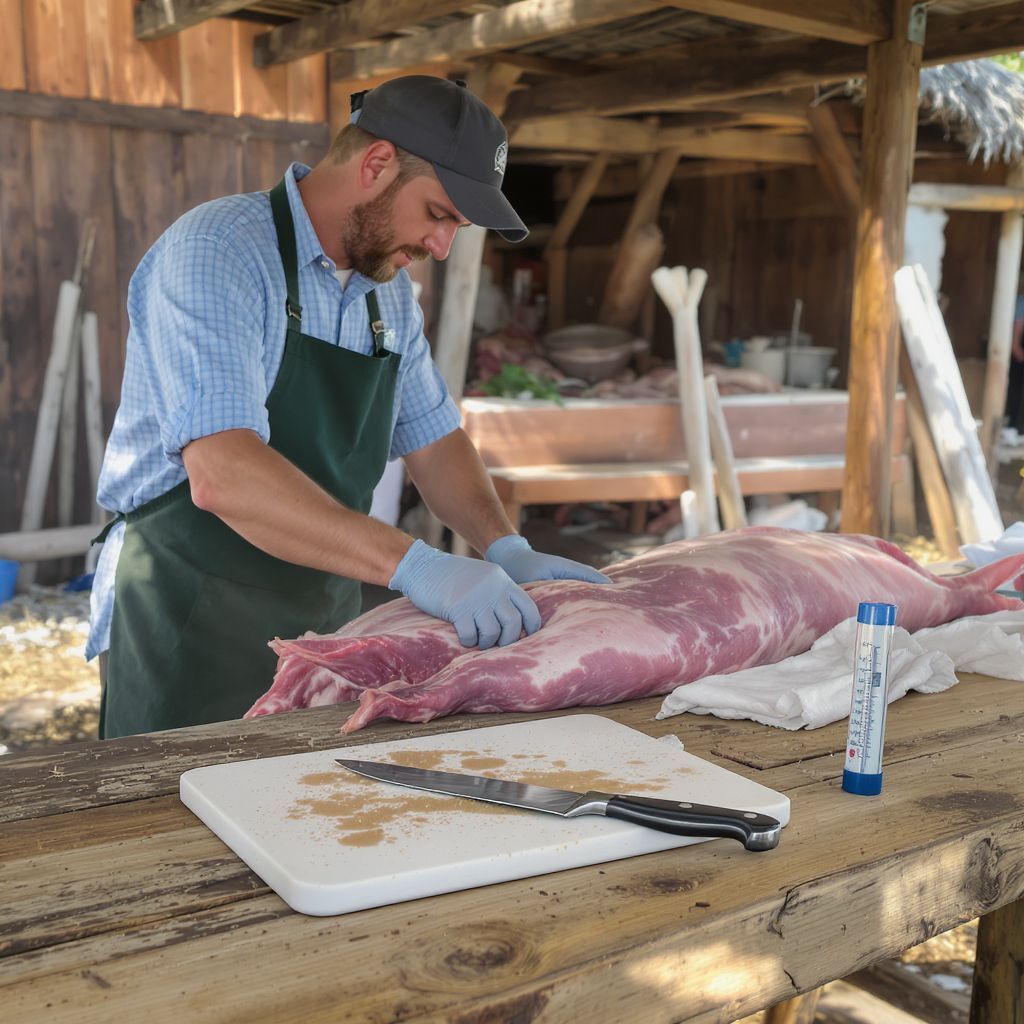 A disznóvágás során a tisztaság és higiénia kulcsfontosságú.