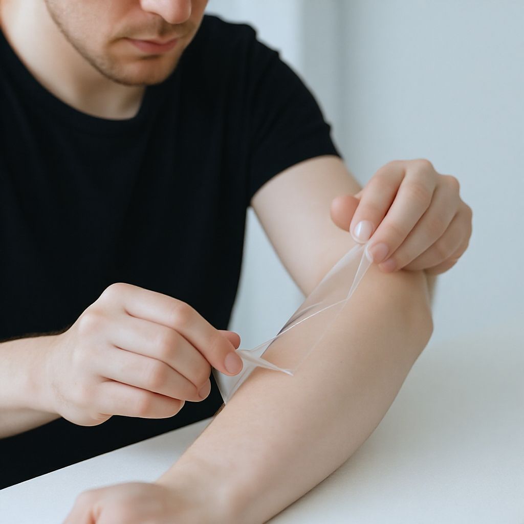 A fólia védi a tetoválást a környezeti hatásoktól.