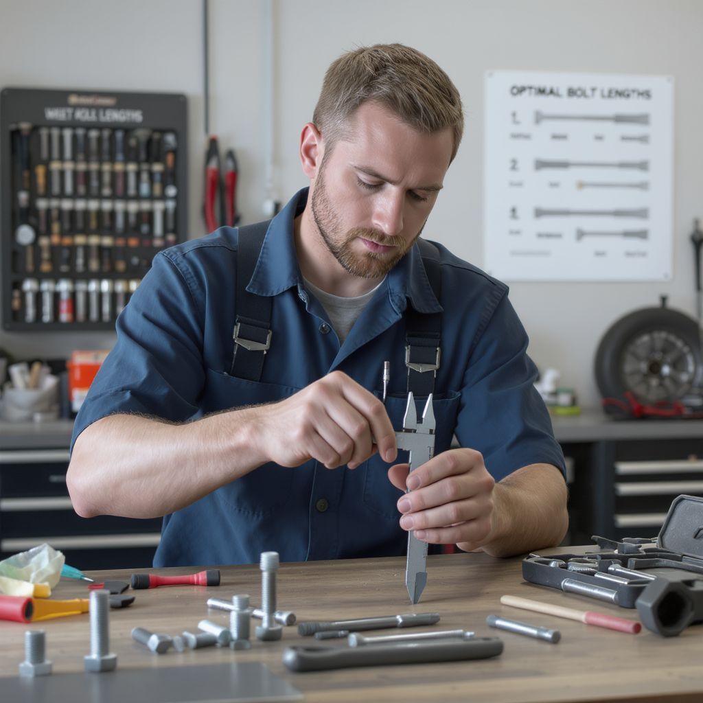 A kerékcsavar hossza kulcsfontosságú a biztonságos rögzítéshez.