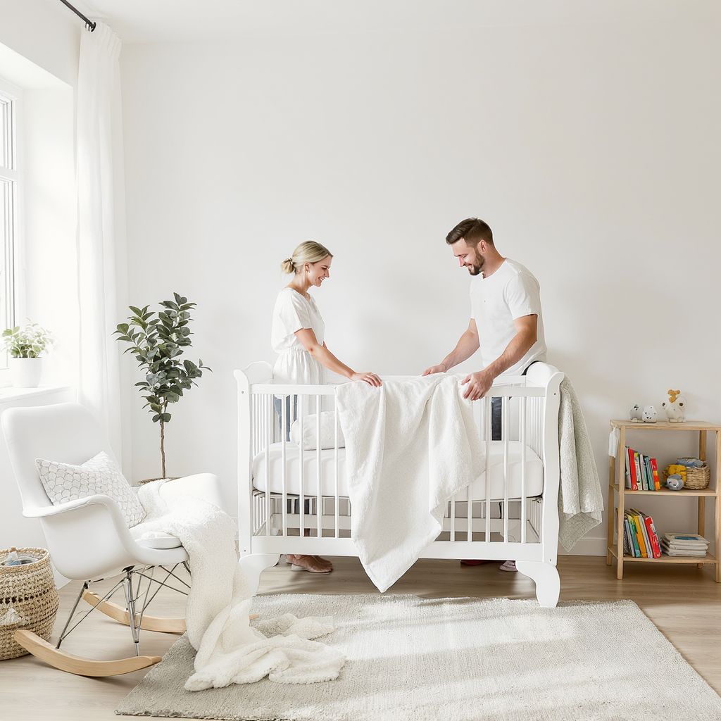 A minimalizmus segít a babaszoba rendezett tartásában.