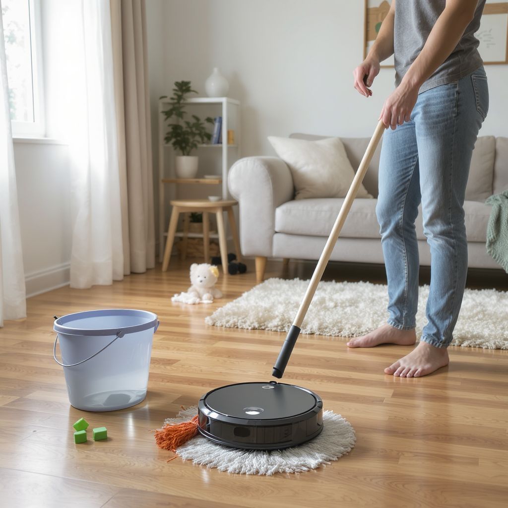 A mop funkció hatékony, de nem helyettesíti a porszívást.