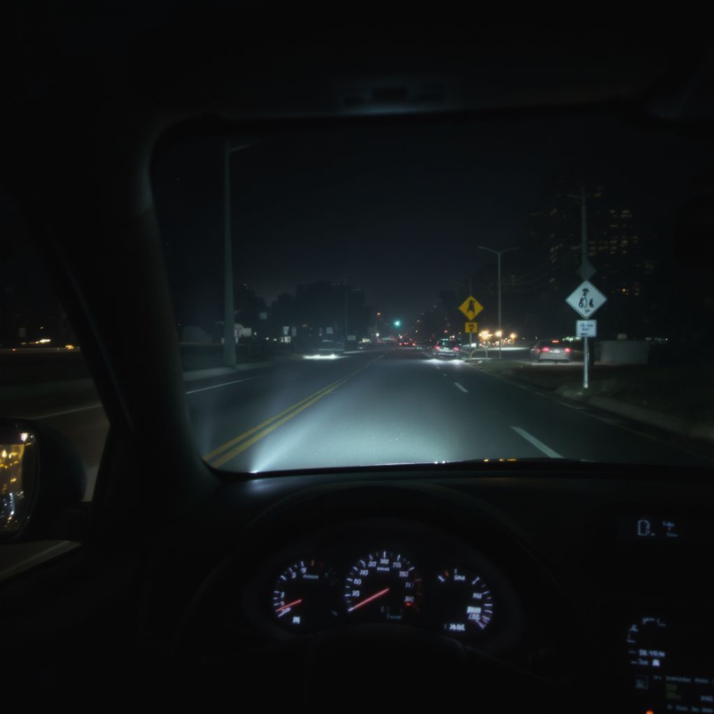 Lakott területen a tompított fényszóró kötelező sötétben.