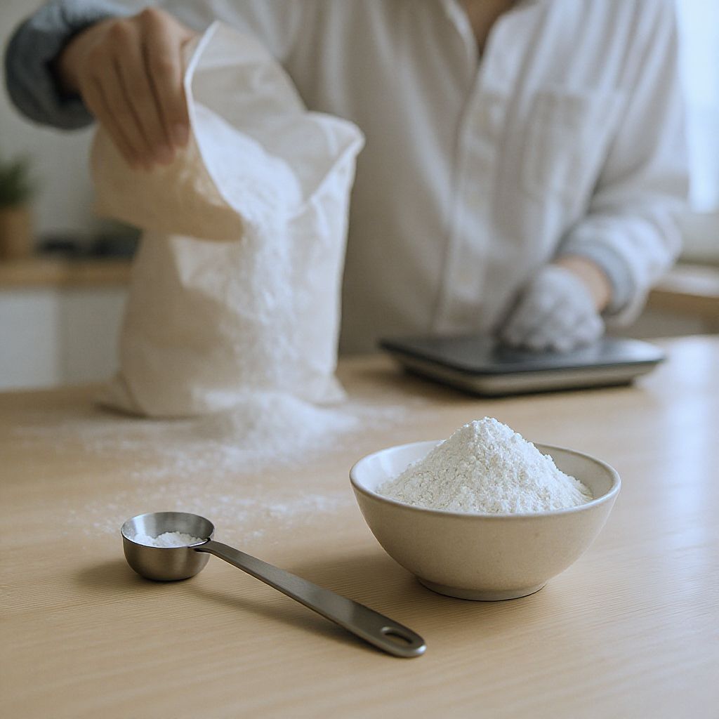 Egy teáskanál liszt körülbelül 3 grammot nyom.