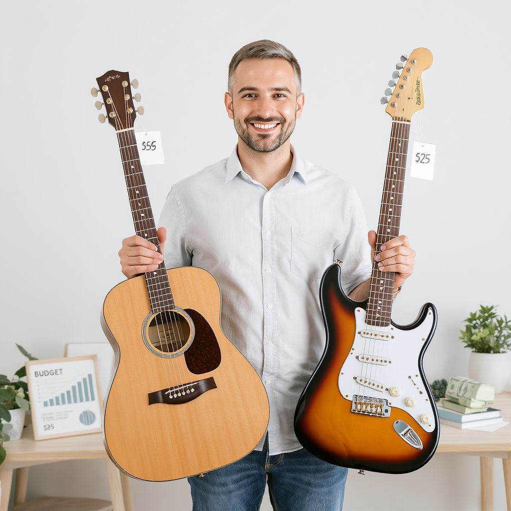 A költségkeret befolyásolja a gitár minőségét és választékát.