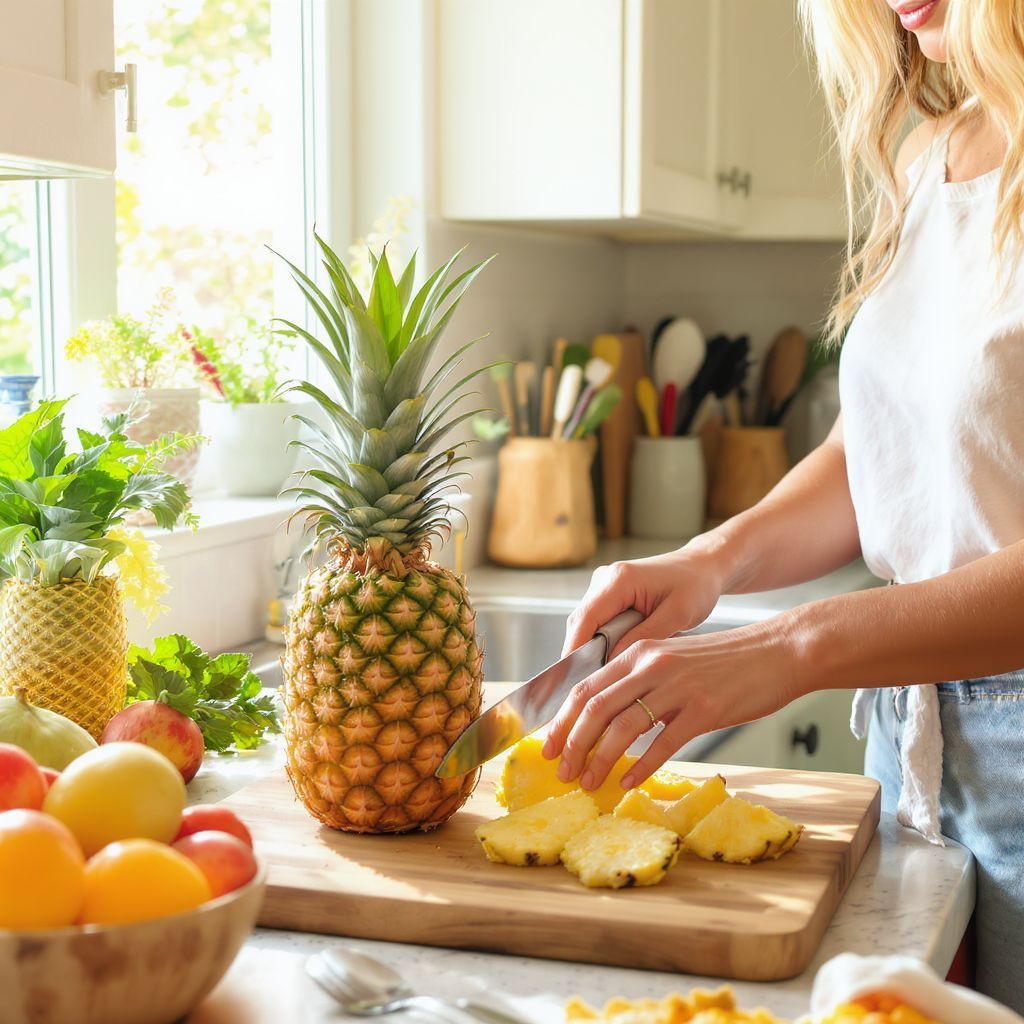 Az ananász ízletesen gazdagítja a salátákat és desszerteket.