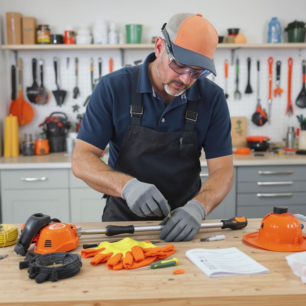 Mindig viselj védőszemüveget damil csere közben!