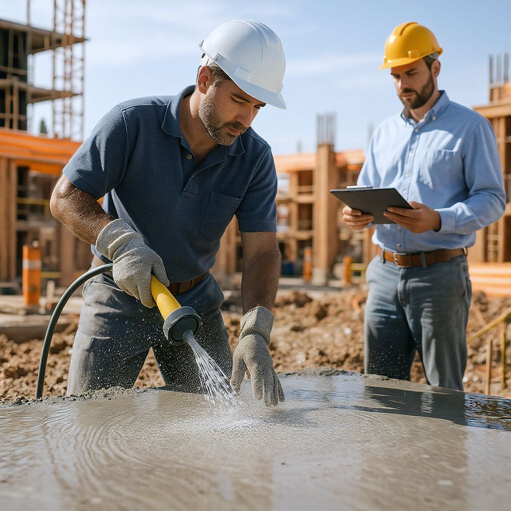 A beton locsolása elengedhetetlen a repedések megelőzéséhez.