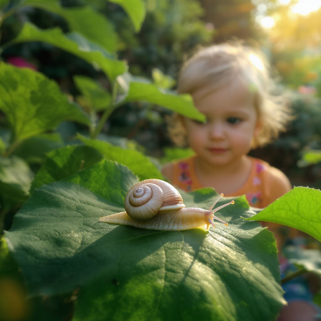A csiga petéiből kikelve azonnal élelem után kutat.